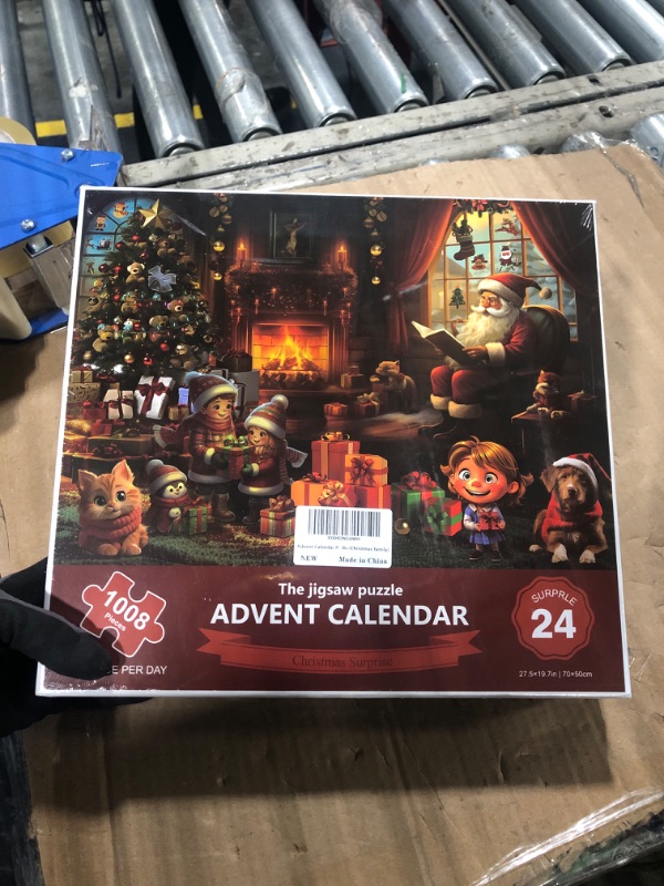 Photo 2 of Advent Calendar Puzzle 2024,1008 Pieces Christmas Jigsaw Puzzle - 24 Days Christmas Countdown Puzzles Calendar, Family Game Christmas Surprise for Kids and Adults (Christmas family)