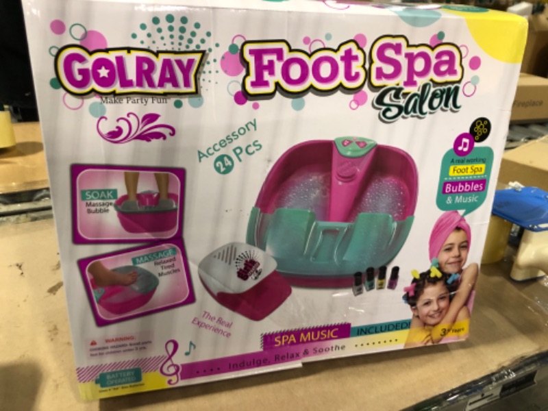 Photo 2 of ***USED****Golray Kid Foot Spa & Nail Kit, Girl Gift for 5 6 7 8-12 Year Old Toys Manicure Pedicure Art Salon, Massage Bubble & Music Foot Soak Tub, Spa Day Sleepover Party Supply Christmas Girl Birthday Gift