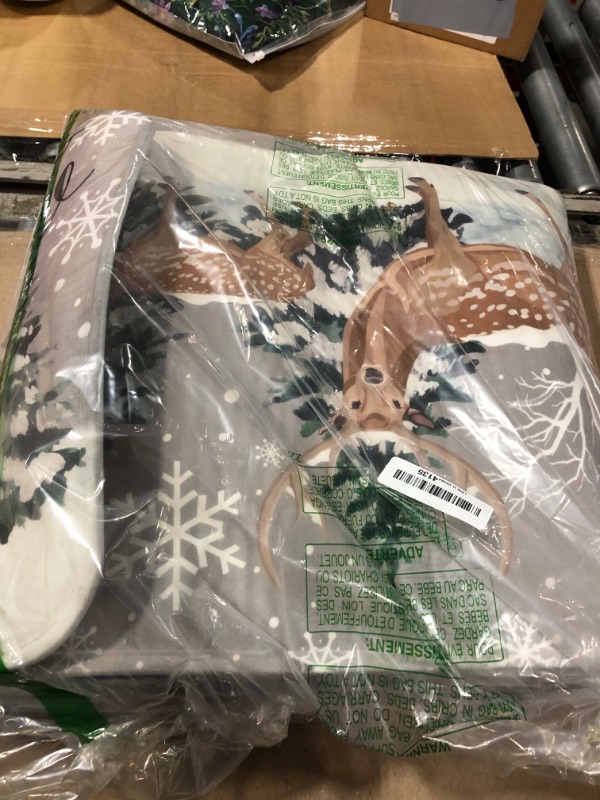 Photo 2 of Christmas Kitchen Rug Sets of 3, Xmas Deer Tree Kitchen Mats Snowflakes for Floor Non Slip Kitchen Rugs and Mats Washable Absorbent Kitchen Runner Rugs Let It Sonw, 17" x 30"+17'' x 47''+17'' x 60''