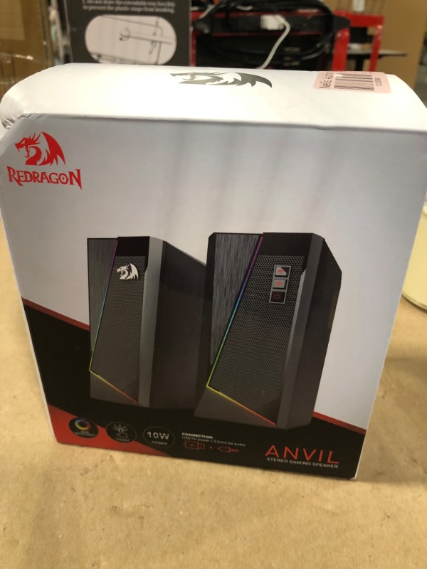 Photo 1 of Redragon GS520 RGB Desktop Speakers, 2.0 Channel PC Computer Stereo Speaker with 6 Colorful LED Modes, Enhanced Sound and Easy-Access Volume Control, USB Powered w/ 3.5mm Cable