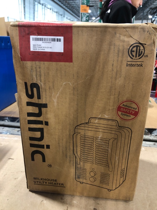 Photo 2 of Shinic Space Heater,1500W Milkhouse Heater with Thermostat, Stay Cool Durable Metal Housing, Overheat protection, 3-Prong Plug, Tip-Over Auto Shut Off, Utility Heater for Garage, Bedroom, Greenhouse