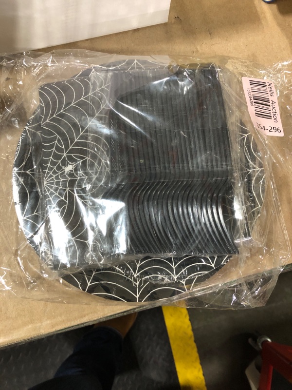 Photo 2 of 96 Pieces Birthday Spider Web Plates and Napkins Party Supplies for Adults, Birthday Dinnerware Set with Paper Plates, Napkins, and Forks for Spooky Birthday Party Decorations