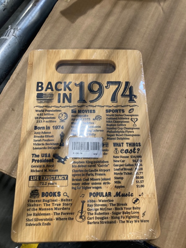 Photo 2 of ***1974 NOT 1975***50th Birthday Gifts for Women Men,Back In 1975&Recipe for A Happy Birthday Double sided Cutting Board Gift for Her Him,50th birthday gifts ideas,cool gifts for 50 year old woman