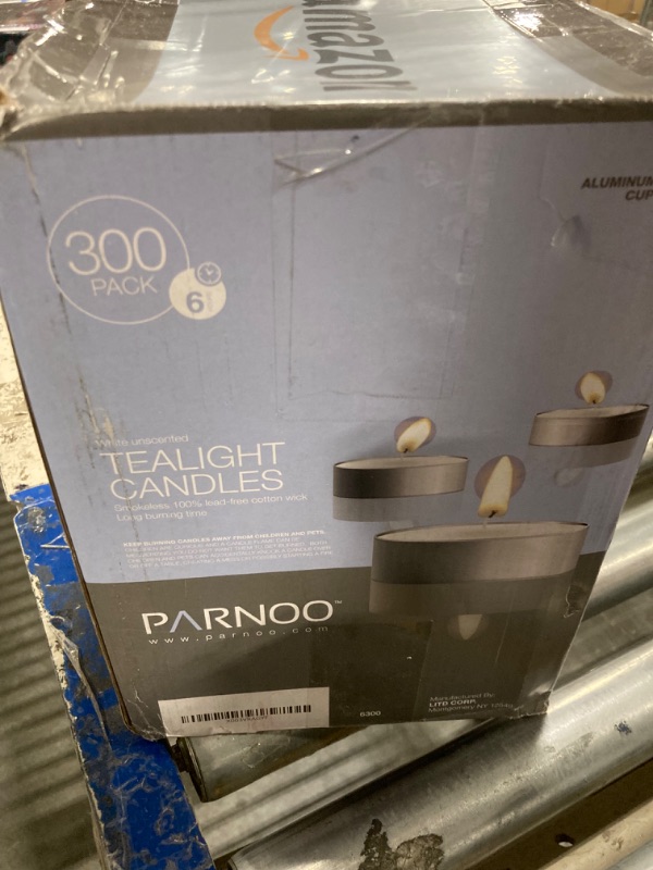 Photo 2 of ***DAMAGE BOX*** 300 Pack Tealight Candles in Metal Cups - Clean White Unscented with 6 Hour Long-Burning Time - Bulk Votives for Romantic Dinners, Weddings, Spas & Hotels by PARNOO