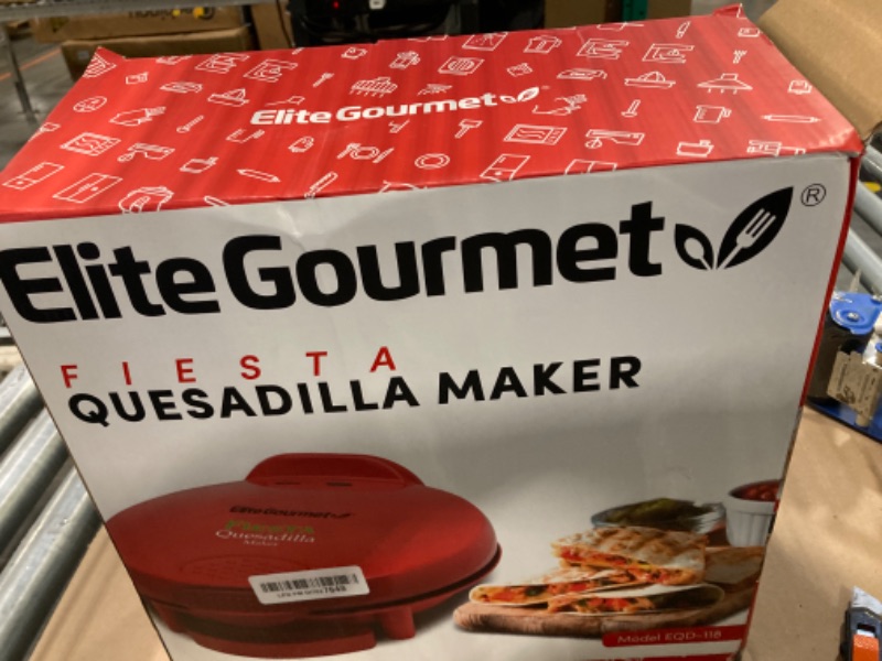 Photo 5 of ***item tested, heat will be slowly go up*** Elite Gourmet EQD-118 Electric Non-Stick 11" Quesadilla Maker, Easy-Slice 6-Wedge, Grilled Cheese Corn Flour Tortilla Snacks, Red