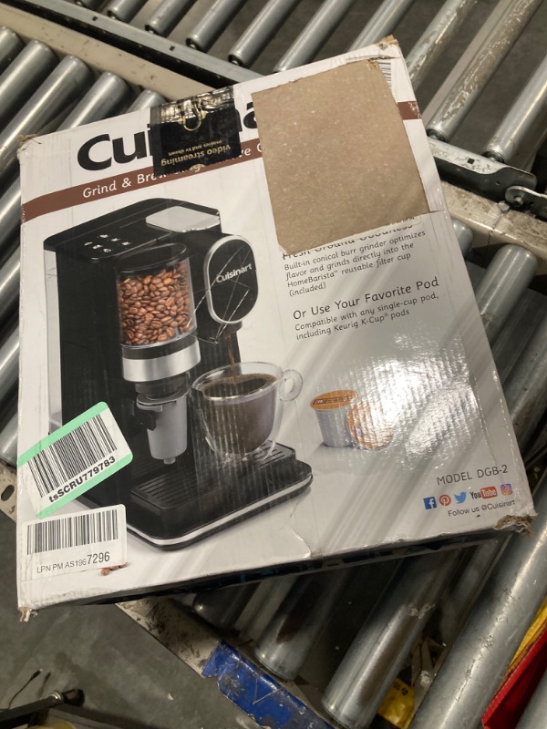 Photo 6 of ***VERY USED AND DIRTY*** Cuisinart Single Serve Coffee Maker + Coffee Grinder, 48-Ounce Removable Reservoir, Black, DGB-2