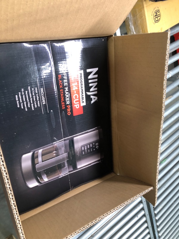 View 3 of Ninja Programmable XL 14-Cup Coffee Maker PRO, 14-Cup Glass Carafe, Freshness Timer, with Permanent Filter, Black Stainless Steel, DCM201BK