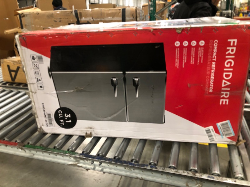 Photo 1 of Frigidaire EFR341 Compact Small Top-Freezer Refrigerator, Stainless Steel Mini Bar Fridge Platinum Series-21.26" D x 17.83" W x 33.5" H, 3.2 cu ft Double Door