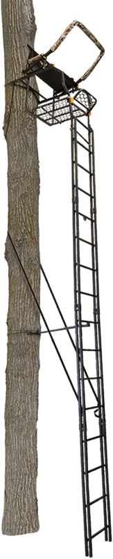 Photo 1 of  Deluxe 20' Tall Single Steel Ladder Tree Stand with Adjustable Padded Shooting Rail for Big Game & Hunting
Style:Tree Stand