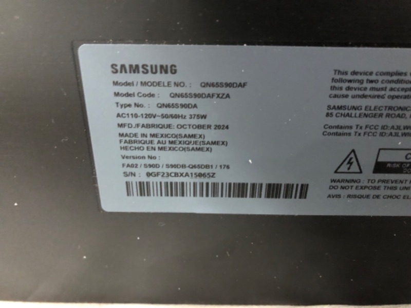 Photo 1 of SAMSUNG 65-Inch Class OLED 4K S90D Series HDR+ Smart TV w/Dolby Atmos, Object Tracking Sound Lite, Motion Xcelerator, Real Depth Enhancer, 4K AI Upscaling, Alexa Built-in (QN65S90D, 2024 Model)