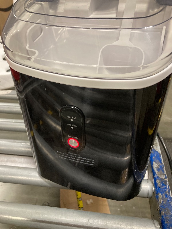 Photo 1 of Nugget Ice Makers Countertop with Soft Chewable Pellet Ice, Stainless Steel Black, 7Mins Ice Making, 35.5Lbs/24Hrs, Pebble Ice Maker with Self-Cleaning/Basket/Scoop for Home/Office/Bar