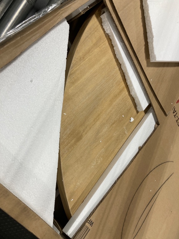 Photo 1 of Round Table with Special-Shaped Legs,for Dining Room Kitchen,Natural Wood Wash
