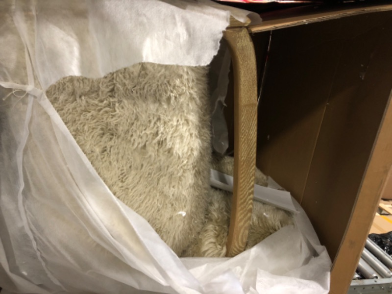 Photo 1 of ***BIG BOX***Jennifer Taylor Home Enchante 28.5" Mongolian Sheepskin Comfortable Large Oversized Living Room Lounge Accent Arm Chair, Taupe Beige