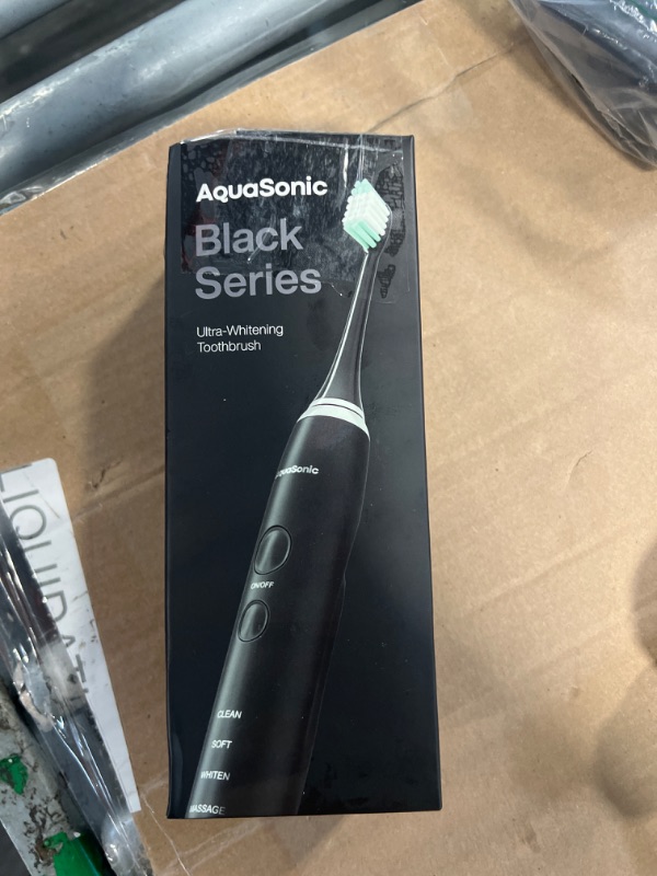 Photo 2 of Aquasonic Black Series Ultra Whitening Toothbrush – ADA Accepted Electric Toothbrush- 8 Brush Heads & Travel Case – 40,000 VPM Electric Motor & Wireless Charging - 4 Modes w Smart Timer