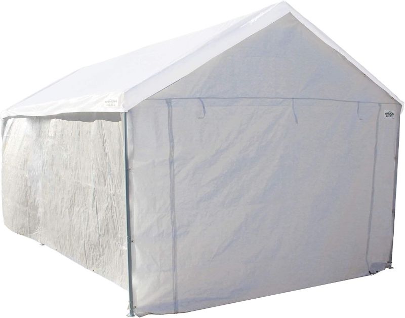 Photo 1 of ***Stock photo is a similar item*** Canopy Tent for Domain Carport with Straps, Ideal for Garage Storage, Garage Covering, White