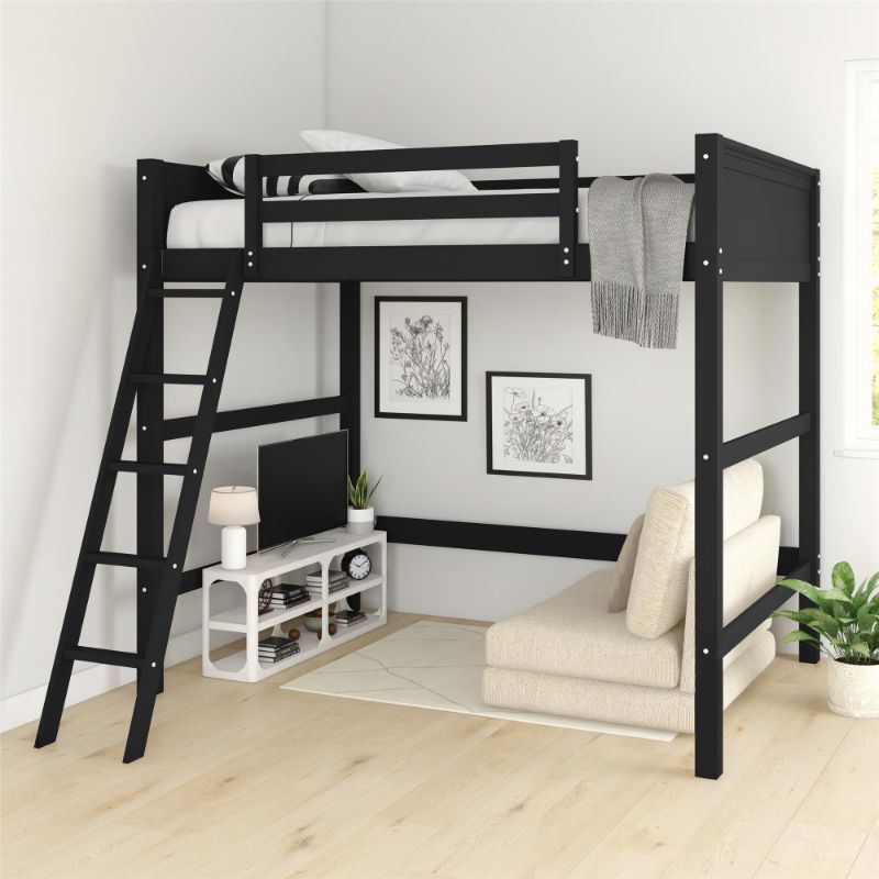 Photo 1 of ***Stock photo is a similar item of a different color*** ***damage shown in last picture*** Loft Bed with Ladder, Espresso