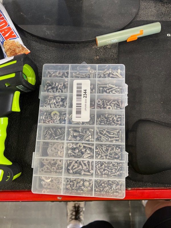 View 2 of 1110PCS Nuts and Bolts Assortment Kit, Stainless Steel Hardware Assortment Kit with Assorted Screws, Nuts, Bolts and Washers?#4-40#6-32#8-32#10-24?