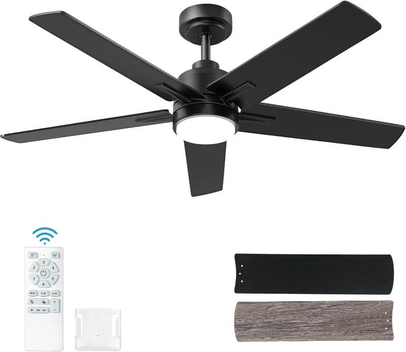 Photo 1 of 52 Inch Black Ceiling Fan with Light and Remote Control. Dimmable 3 Color Temperatures LED Ceiling Fan. 6 Speeds Reversible DC Motor.5 Blades Modern Ceiling Fans for Indoor or Covered Outdoor.
Visit the EasyNice Store
