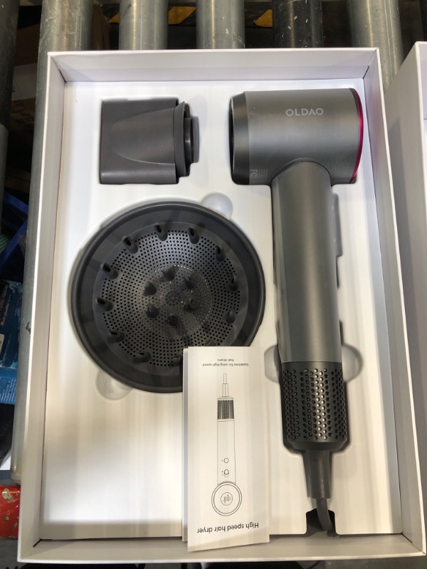 Photo 1 of Hair Dryer – 160000 RPM High-Speed Brushless Motor, 600 Millions Negative Ionic Blow Dryer for Fast Drying, Low Noise HD Display Hair Dryer with Diffuser and Nozzle