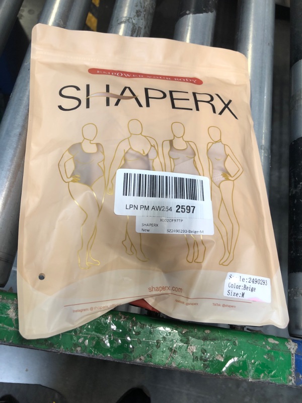Photo 1 of SHAPERX Shapewear for Women Tummy Control Open Bust Thigh Slimmer Body Shaper, SZ2490293-Beige-M