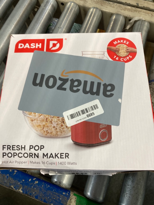 Photo 2 of ***Missing Parts. Top Clear Plastic part is missing***
DASH DAPP150V2RD04 Hot Air Popcorn Popper Maker with Measuring Cup to Portion Popping Corn Kernels + Melt Butter