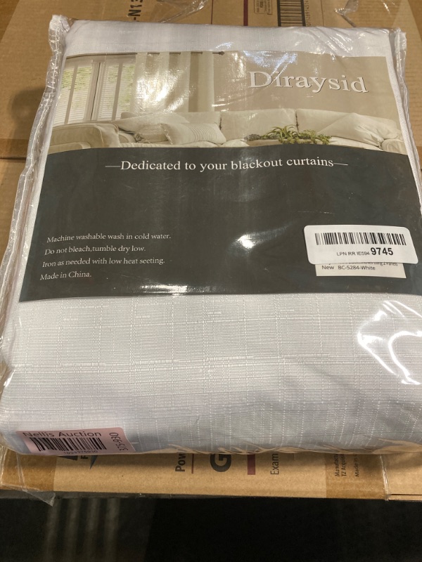 Photo 2 of ***USED***Diraysid 100% Blackout Curtains White Linen Curtains for Bedroom Grommet Thermal Insulated Room Darkening Drapes (2 Panels