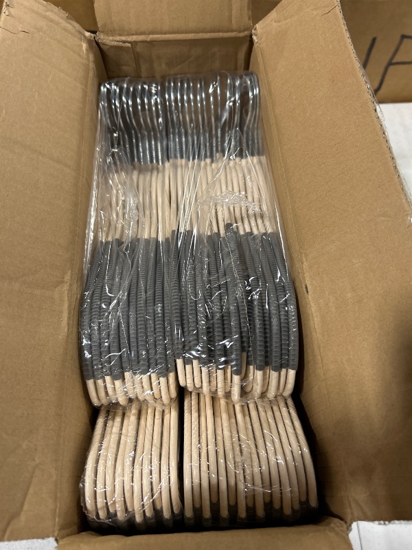 Photo 1 of ***USED***Heavy Duty Standard Plastic Hangers 50 Pack with Non-Slip Design,360°Swivel Hook Space Saving Organizers for Bedroom Closet,Shirts,Pants,Strong Enough for Coat(Beige)