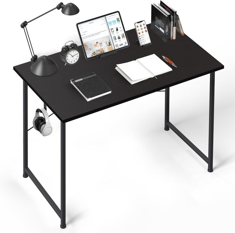 Photo 1 of ****SIMILAR*****Small Space Writing Desk with Headphone Hooks Modern Simple Design, Suitable for Study, Home Office and Children's Room, 40 Inch, Basic Black