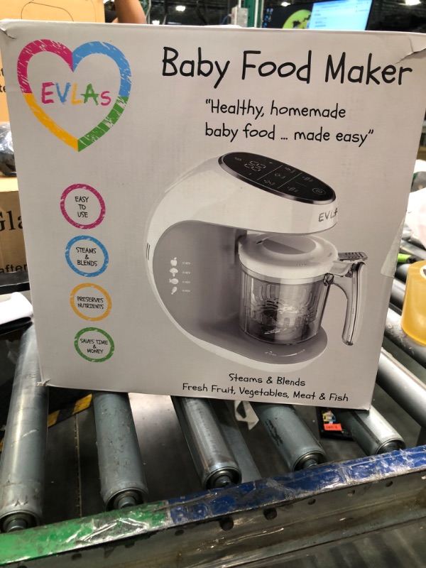 Photo 3 of 
EVLA'S Baby Food Maker, Steamer, Blender, Baby Food Processor for Healthy Homemade Baby Food in Minutes, Touch Screen with 6 Reusable Food Pouches, Baby Registry Essential, White