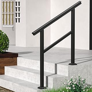 Photo 1 of  3 Steps Stair Handrail,36" x 35" Handrails for Outdoor Steps Transitional Handrail with Installation Kit