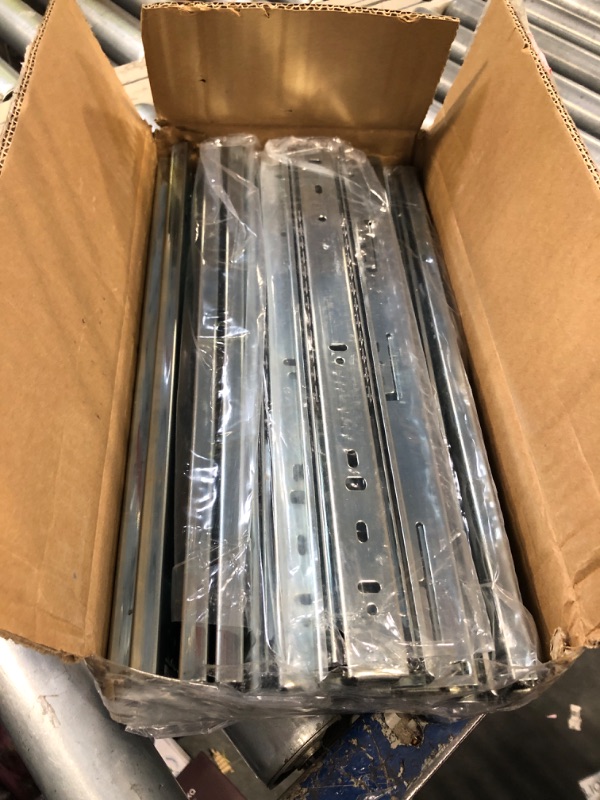 Photo 2 of 10 Pack Promark 3-Section 100 LB Capacity Full Extension Ball Bearing Side Mount Drawer Slides (14 Inches)