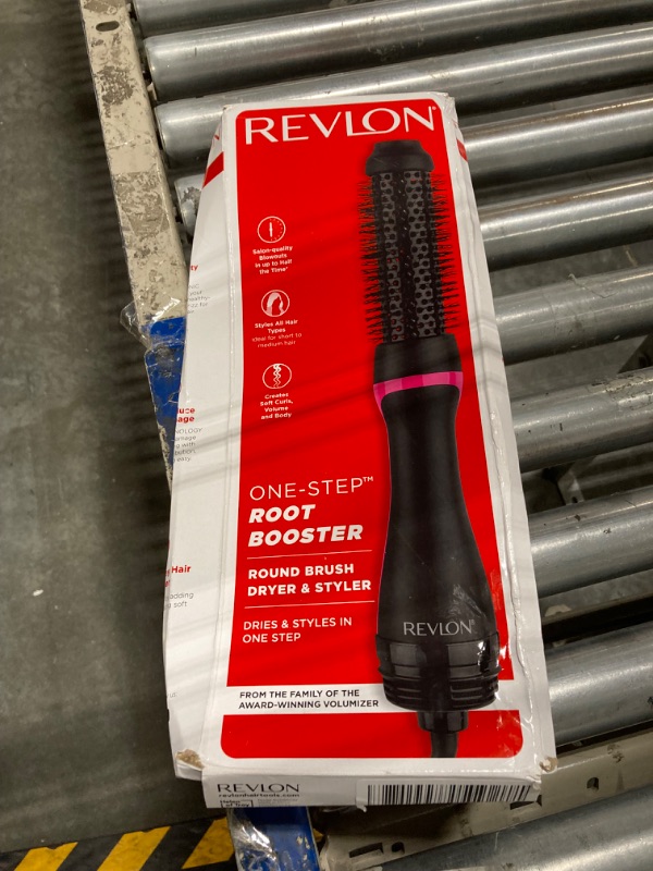 Photo 3 of ***DAMAGE BOX*** Revlon One Step Root Booster Round Brush Dryer and Hair Styler | Fight Frizz and Add Volume, (1-1/2 in)
