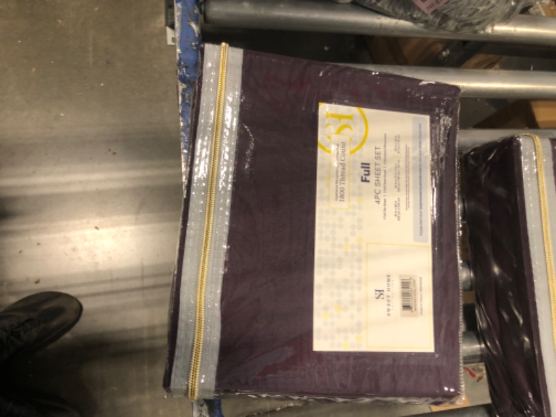 Photo 1 of 1800 Thread Count 4 Piece Deep Pocket Bedroom Bed Sheet Set Full - Purple
