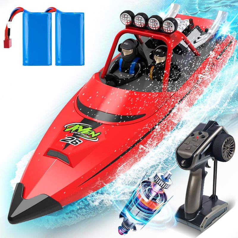 Photo 1 of ***MISSING PIECE***/***CHECK REAL IMAGE***
RC Boat with LED Lights Remote Control Boat for Lakes Pools Salt Water,Toy Boat for Kids & Adults 20+MPH, 40+ Min Running Time 2.4GHz Full Proportional Fast Speed Boat Pool Toy for Boys