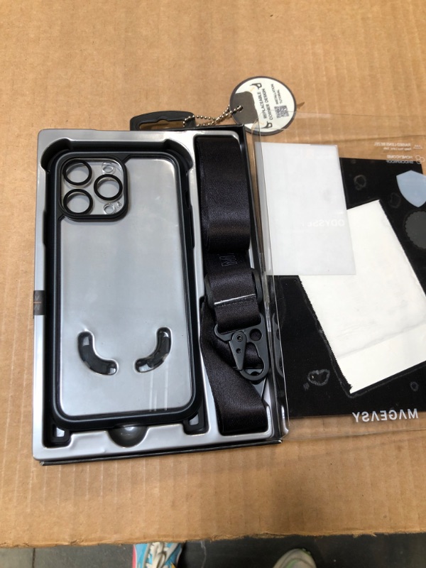 Photo 3 of ****USED***MAGEASY Protective iPhone 14 Pro Max Case with Strap 6.7" - 16ft Drop Tested Protective iPhone 14 Pro Max Case with Crossbody Lanyard - Odyssey+ (6.7", 3 Lens) (Metal Frame, Mystery Black)