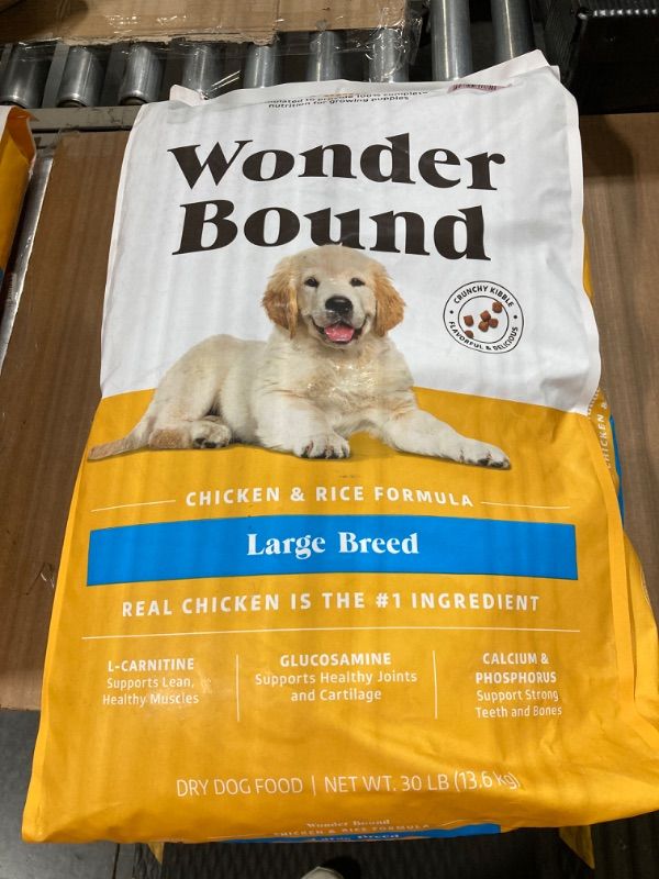 Photo 2 of Amazon Brand - Wonder Bound Large Breed, Puppy Dry Dog Food, Chicken & Rice, 30 pound (Pack of 1)