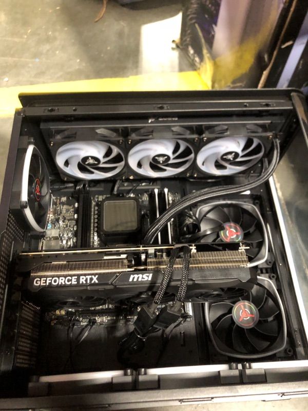 Photo 5 of ============PARTS ONLY***missing power cord/ untested***Skytech King 95 Gaming PC Desktop, Ryzen 7 7700X 4.5 GHz (5.4GHz Turbo Boost), NVIDIA RTX 4070 Ti Super 16GB GDDR6X, 1TB Gen4 SSD, 32GB DDR5 RAM 5600 RGB, 750W Gold PSU, ARGB AIO, Wi-Fi, Win 11 Home
