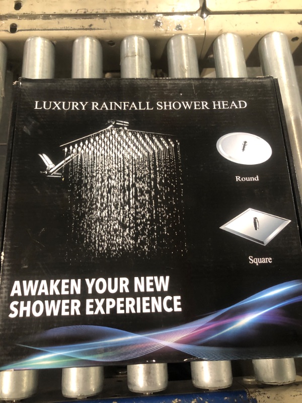 Photo 2 of (Brushed Nickel),12'' High Pressure Rain Shower Head with 11'' Adjustable Extension Arm and 5 Settings Handheld Shower Head Combo,Powerful Shower Spray Against Low Pressure Water