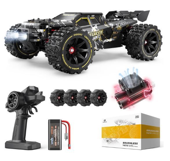 Photo 1 of **VERY USED**DEERC 1:14 Fast Brushless RC Cars for Adults & Boys, Max 50+ MPH, 1 3S Lipo Batteries 4x4 Waterproof RC Truck, High Speed Offroad Remote Control Car, All Terrain RC Truggy for Snow,Sand & Mud