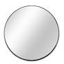 Photo 1 of                                     16 in. x 16 in. Black Modern Round Framed Decorative Mirror