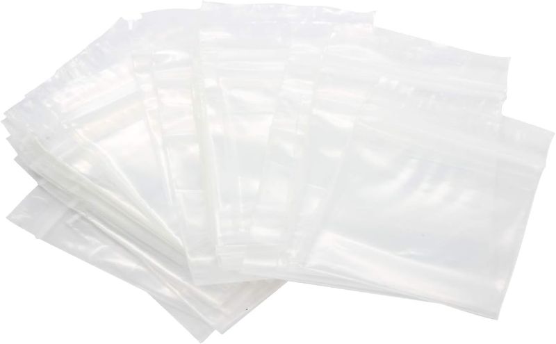 Photo 2 of 100 Pack Rok Hardware Heavy Duty 4" x 4" Resealable 4Mil Thick Writable Dispenser Plastic Big Clear Poly Zip Food Safe Storage Bags, Large RZ4R44
Visit the Rok Store