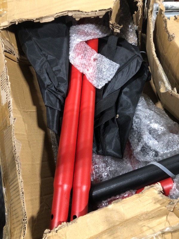 Photo 1 of VEVOR Power Tower Dip Station, 2-Level Height Adjustable Pull Up Bar Stand, Multi-Function Strength Training Workout Equipment, Home Gym Fitness Dip Bar Station, 220LBS Weight Capacity, Black & Red