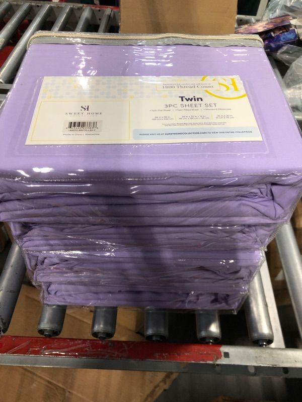 Photo 4 of ***4 complete sets*** 1800 Thread Count Sheet Set Soft Egyptian Brushed Microfiber Twin Lavender