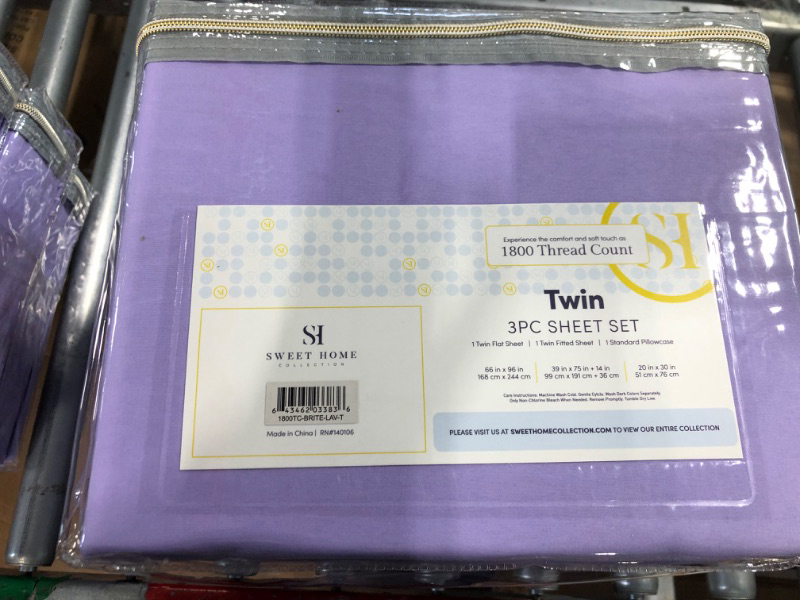 Photo 2 of ***4 complete sets*** 1800 Thread Count Sheet Set Soft Egyptian Brushed Microfiber Twin Lavender