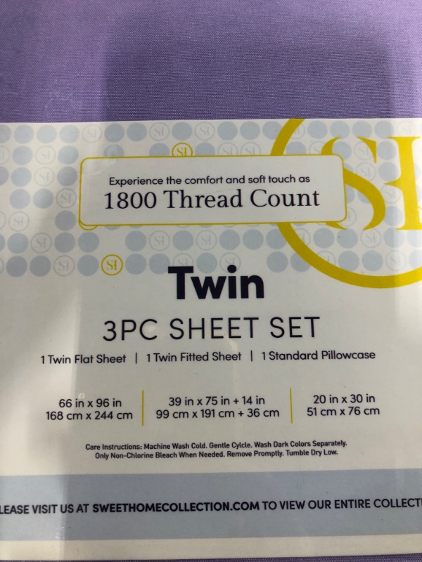 Photo 3 of *** 4 complete sets*** 1800 Thread Count Sheet Set Soft Egyptian Brushed Microfiber Twin Lavender