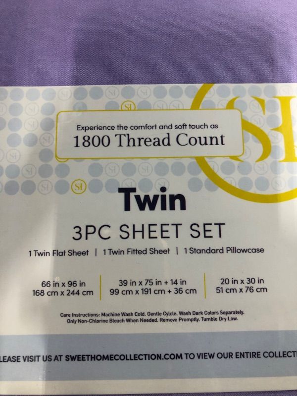 Photo 3 of ***4 complete sets*** 1800 Thread Count Sheet Set Soft Egyptian Brushed Microfiber Twin Lavender