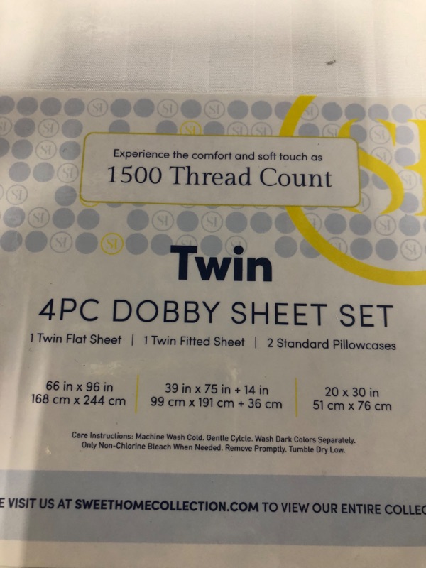 Photo 3 of ***4 complete sets***Twin Size Bed Sheets - 4 Piece 1500 Supreme Collection Fine Brushed Microfiber Deep Pocket Twin Sheet Set Bedding - 1 EXTRA PILLOW CASES