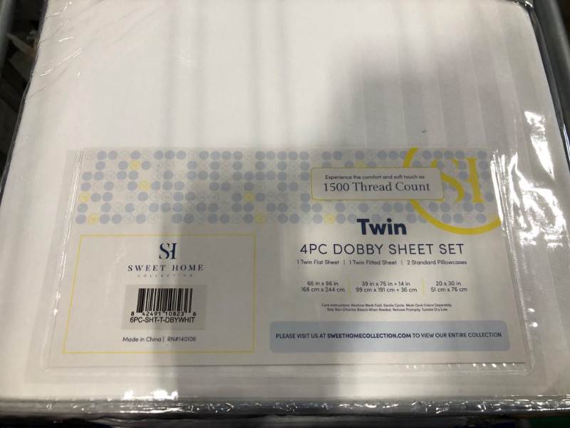 Photo 2 of ***4 complete sets***Twin Size Bed Sheets - 4 Piece 1500 Supreme Collection Fine Brushed Microfiber Deep Pocket Twin Sheet Set Bedding - 1 EXTRA PILLOW CASES