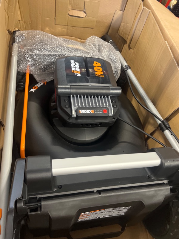 Photo 3 of /////////////////////NO BATTERIES///////////////Worx Nitro 40V 21" Push Lawn Mower w/Aerodeck & IntelliCut, Brushless Battery Lawn Mower Up to 1/2 Acre, Cordless Lawn Mower w/ 7-Position Height Adjustment WG752 – Batteries & Charger Included