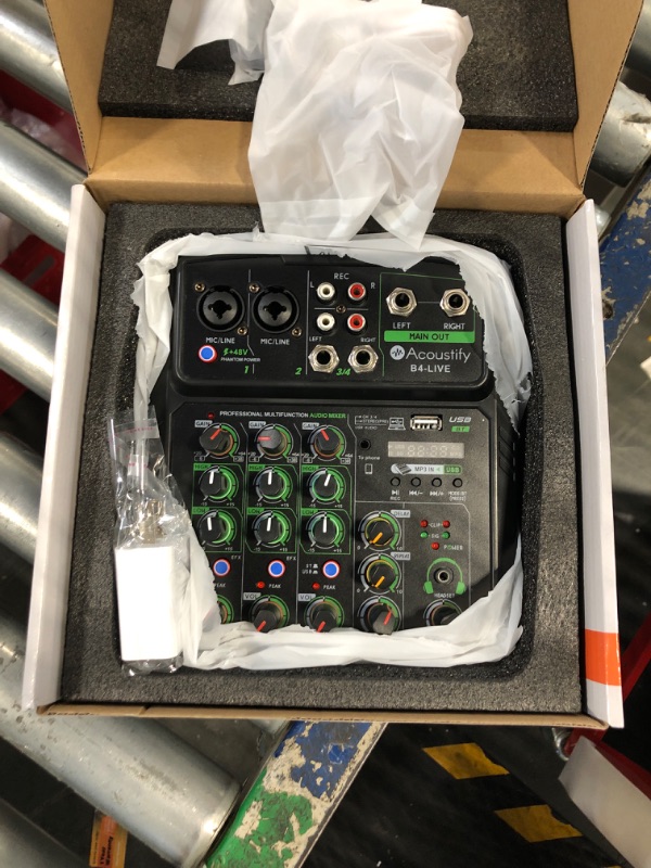 Photo 1 of B4-Live 4-Channel DJ Mixer with Bluetooth, USB Playback, Recording, 48V Phantom Power, and Effects – Professional DJ Audio Mixer for Live Sound, Podcasting, and Studio Recording